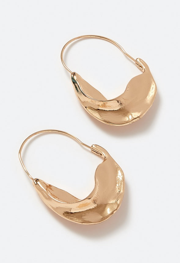 Lisa Organic Molten Hoop Earrings Gold