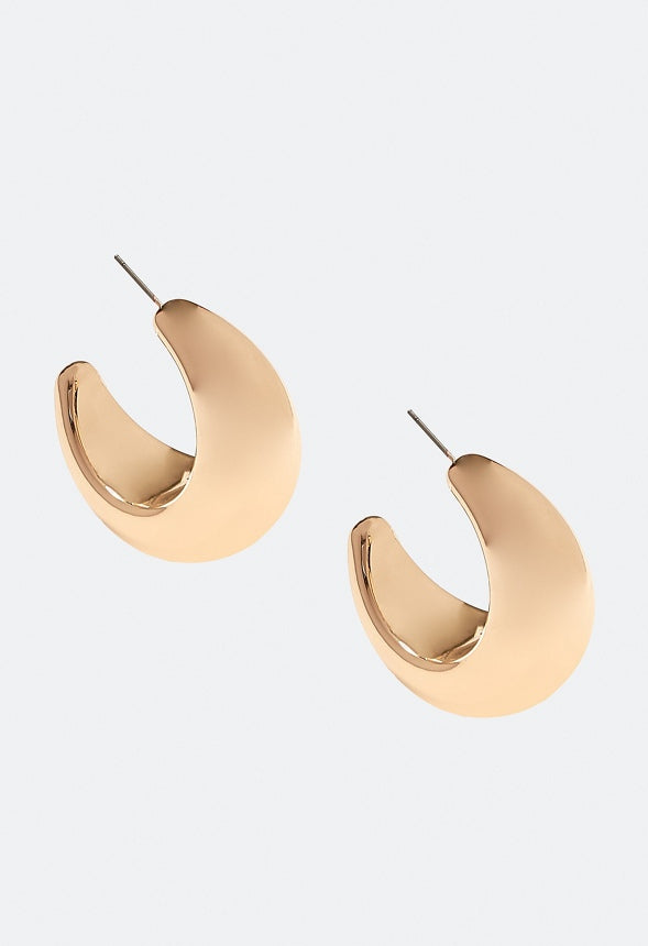 Dia Lightweight Graduated Hoop Earrings Gold
