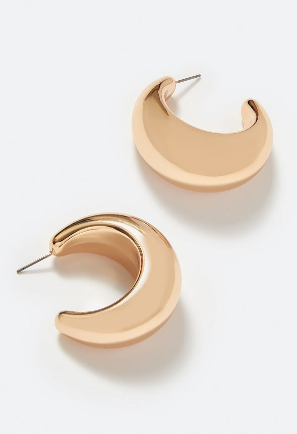 Dia Lightweight Graduated Hoop Earrings Gold