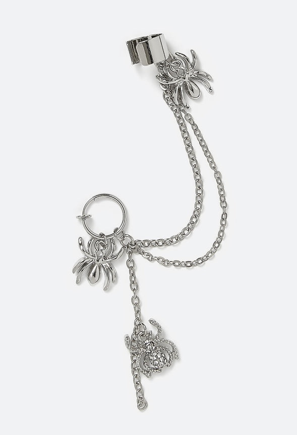 Miah Halloween Charms Linked Earclimber Crystal/ Silver
