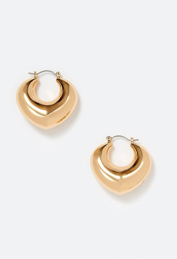 Tori Graduated Domed Metal Hoop Earrings Gold