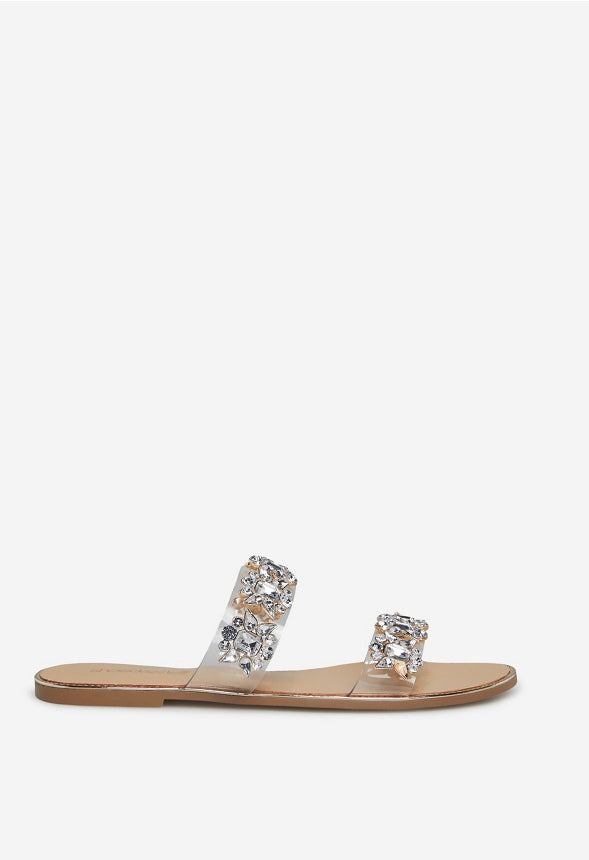 HALEIGH EMBELLISHED SLIDE SANDAL Gold