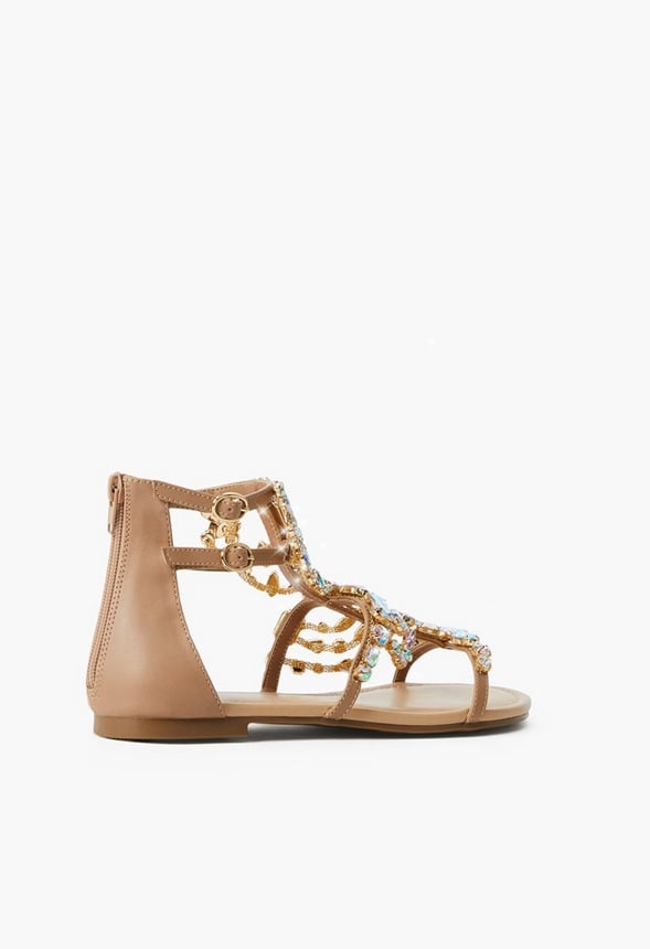 Remy Embellished Gladiator Sandal Beige