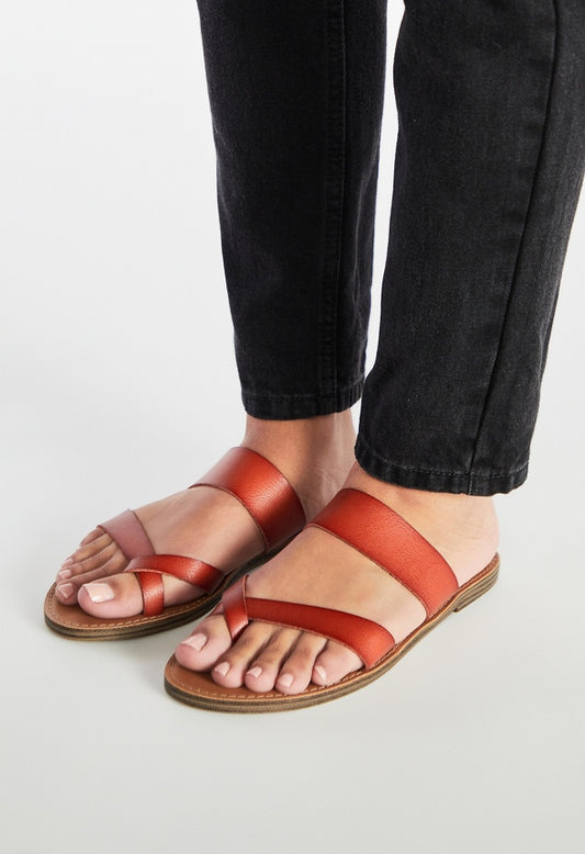 Cloey Slide Sandal Cognac
