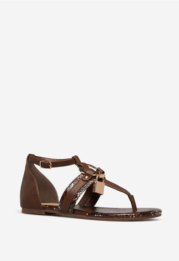 DEVINNE FLAT SANDAL Cognac