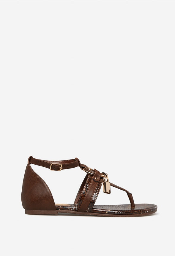 DEVINNE FLAT SANDAL Cognac