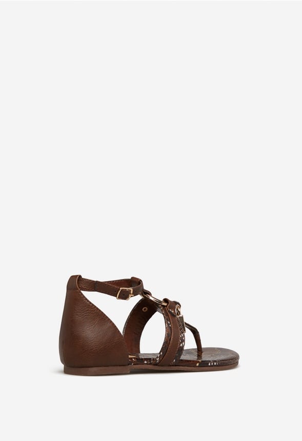 DEVINNE FLAT SANDAL Cognac