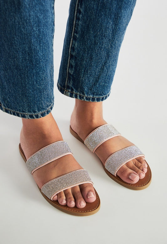 Cass Flat Sandal Rhinestone