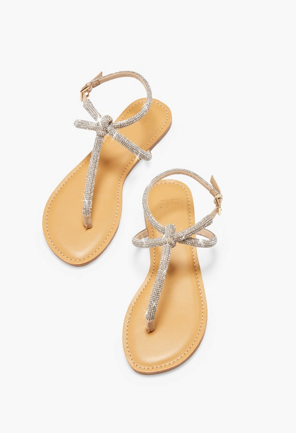 Ava Flat Sandal Beige Embellished