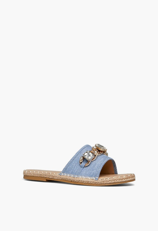 OZZIE FLAT SANDAL Recycled Denim