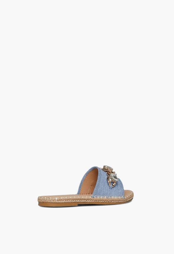 OZZIE FLAT SANDAL Recycled Denim