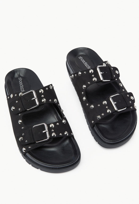 QUINN FLATFORM SLIDE SANDAL Black