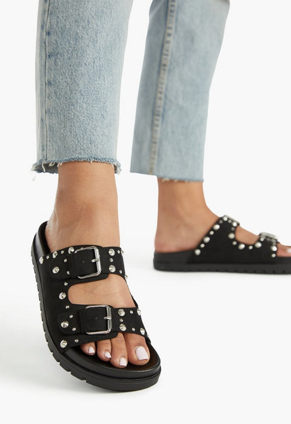 QUINN FLATFORM SLIDE SANDAL Black