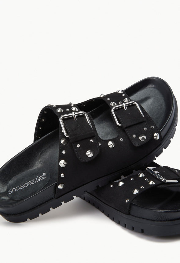 QUINN FLATFORM SLIDE SANDAL Black