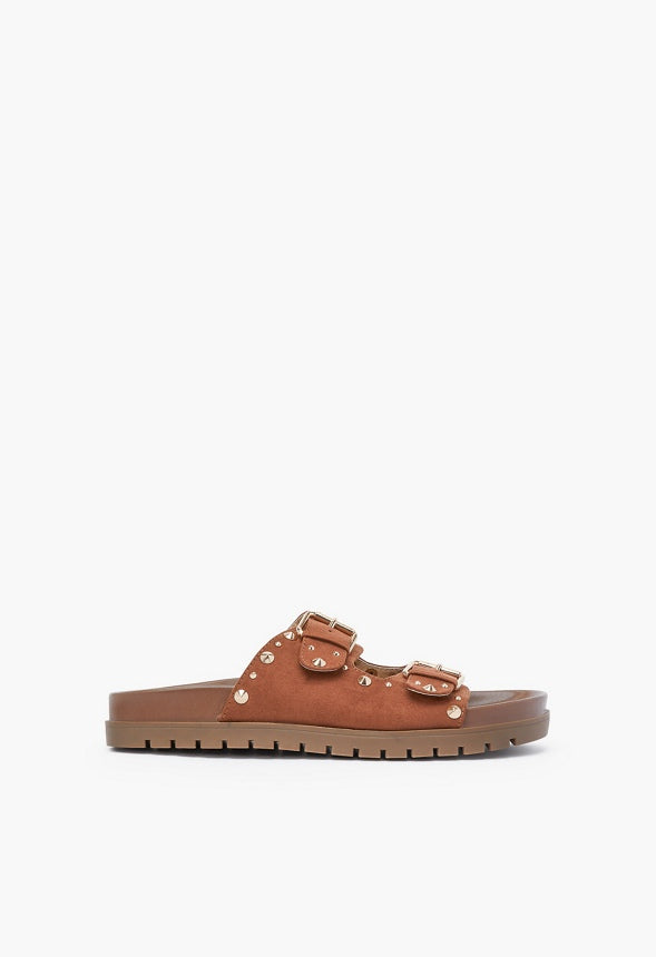 QUINN FLATFORM SLIDE SANDAL Brown