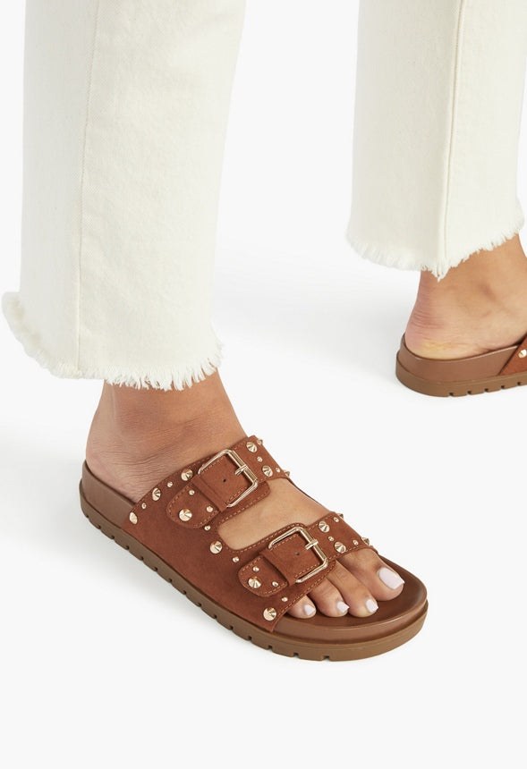 QUINN FLATFORM SLIDE SANDAL Brown