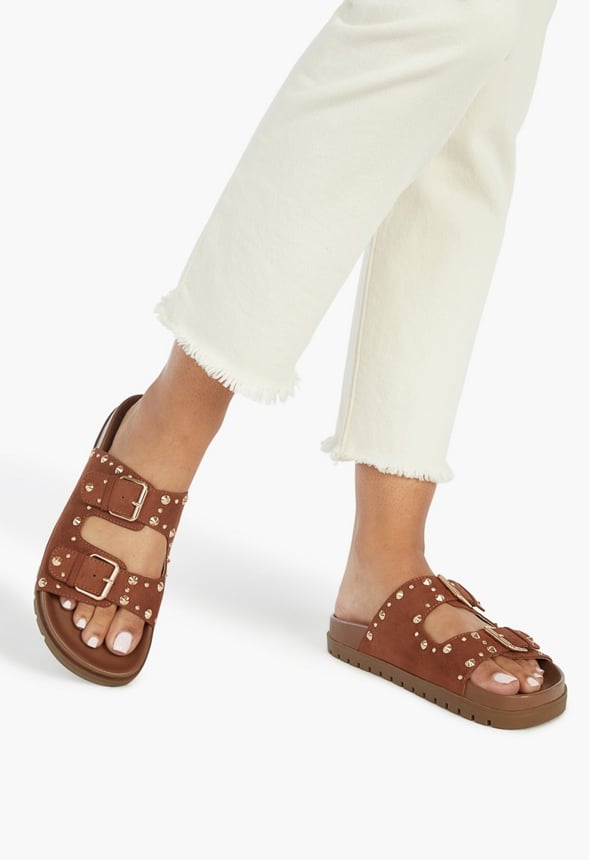 QUINN FLATFORM SLIDE SANDAL Brown