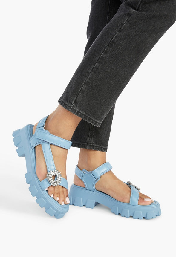 BUFFY LUG SOLE SANDAL Blue