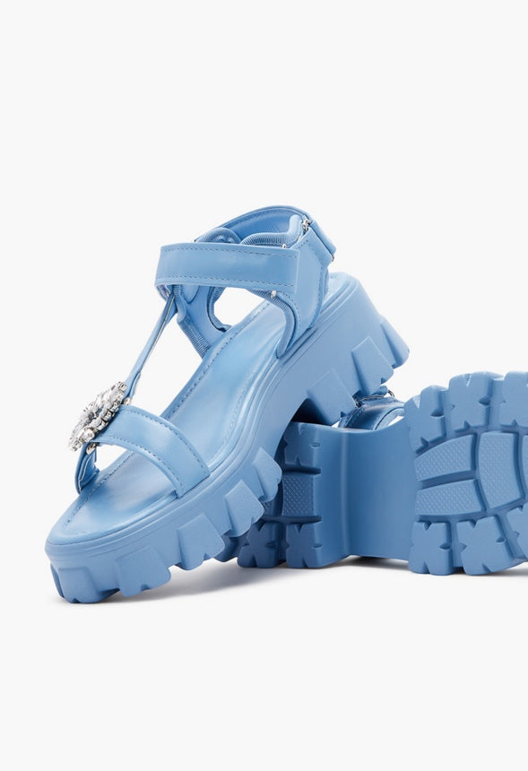 BUFFY LUG SOLE SANDAL Blue