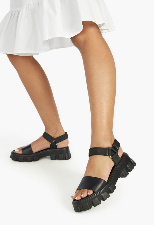 RILEY LUG SOLE SANDAL Black