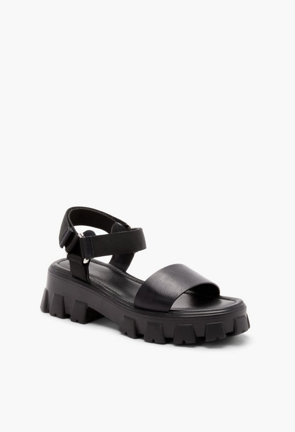 RILEY LUG SOLE SANDAL Black