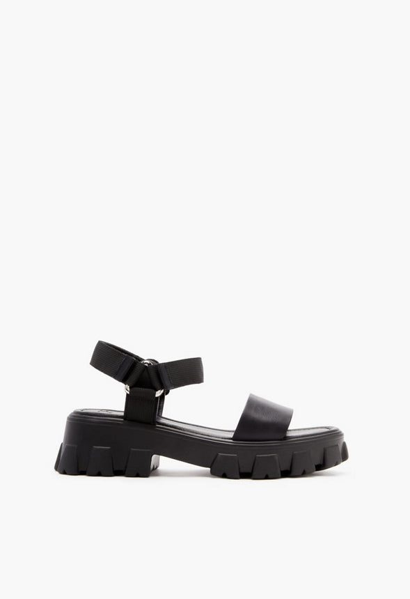 RILEY LUG SOLE SANDAL Black