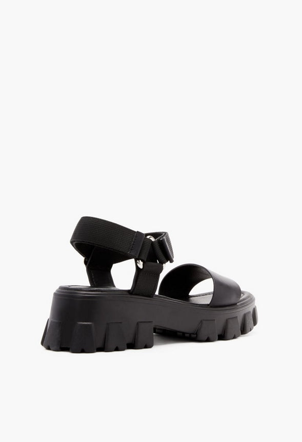 RILEY LUG SOLE SANDAL Black