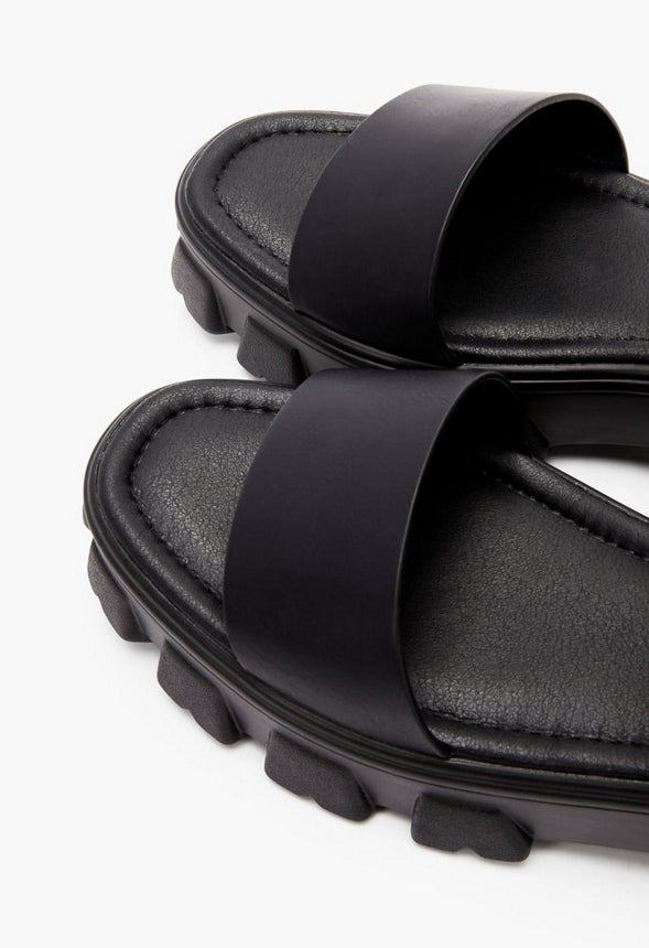 RILEY LUG SOLE SANDAL Black