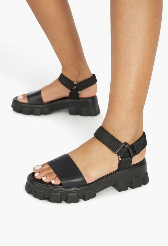 RILEY LUG SOLE SANDAL Black
