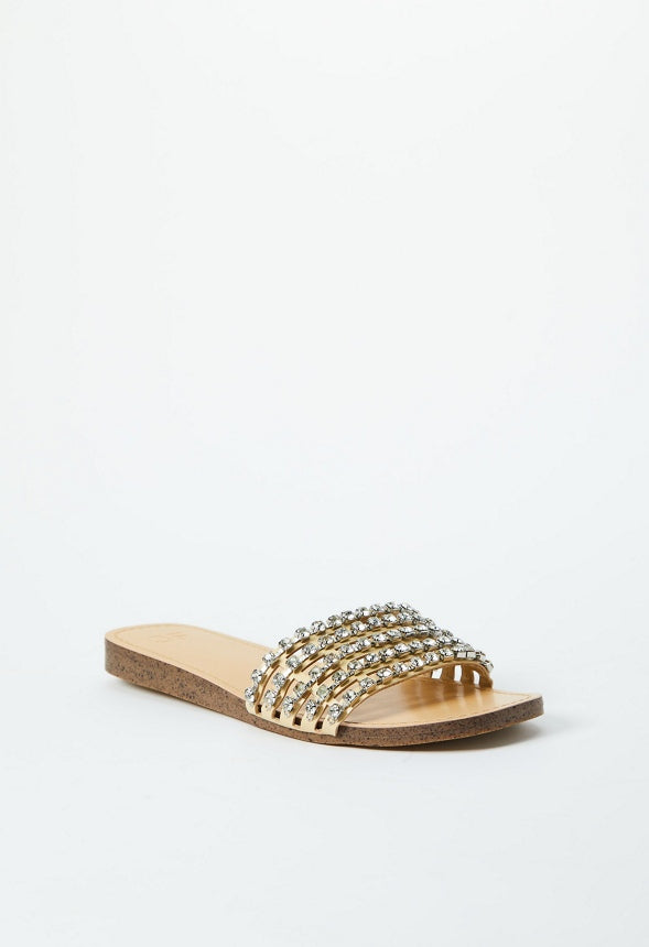 Stella Embellished Slide Sandal Semolina Beige