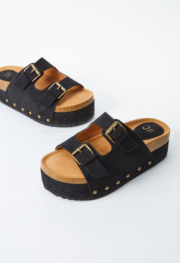 Abbie Platform Slide Sandal Black Caviar