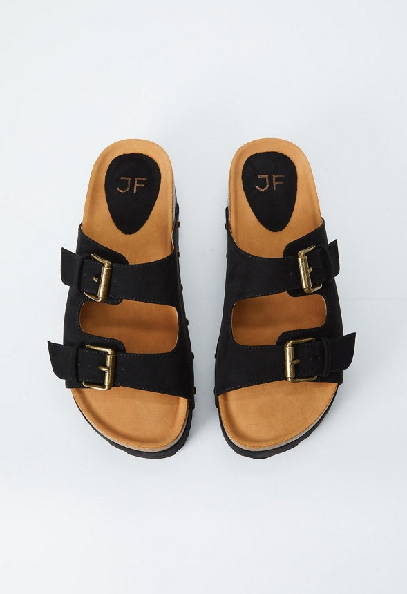 Abbie Platform Slide Sandal Black Caviar