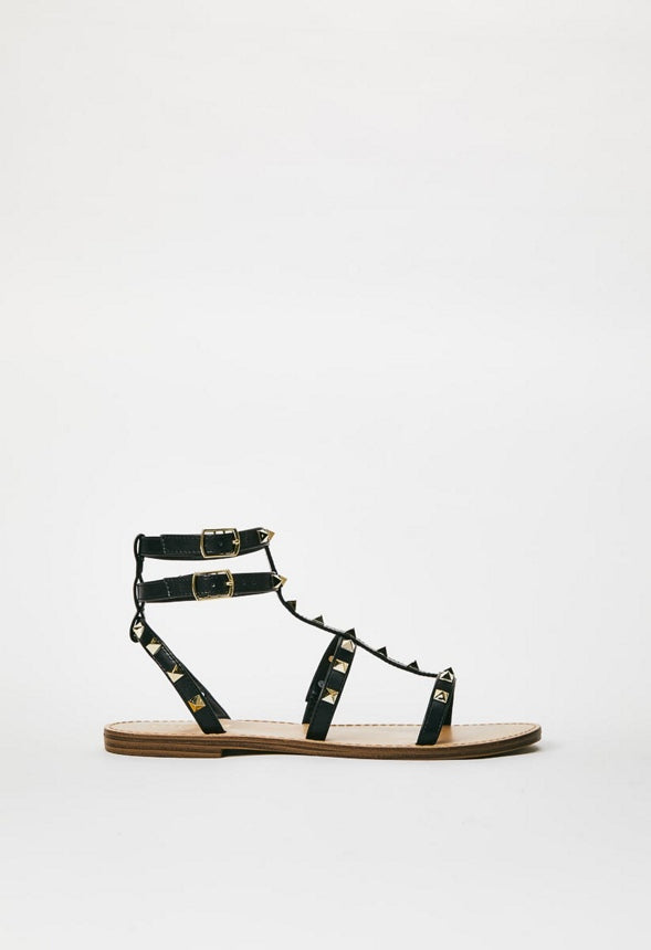 GIANNA GLADIATOR SANDAL Black Caviar