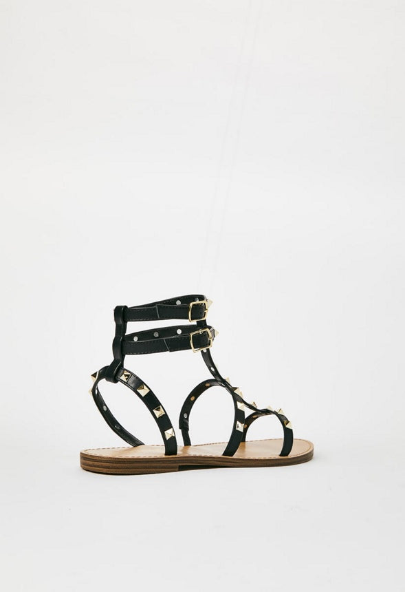 GIANNA GLADIATOR SANDAL Black Caviar