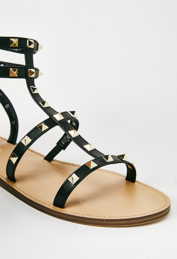 GIANNA GLADIATOR SANDAL Black Caviar
