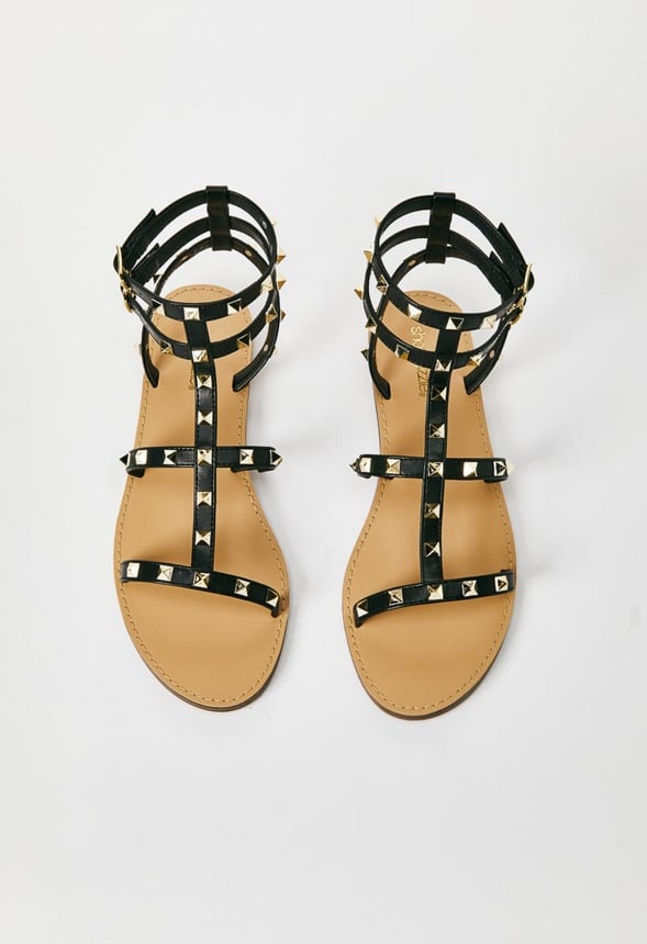 GIANNA GLADIATOR SANDAL Black Caviar