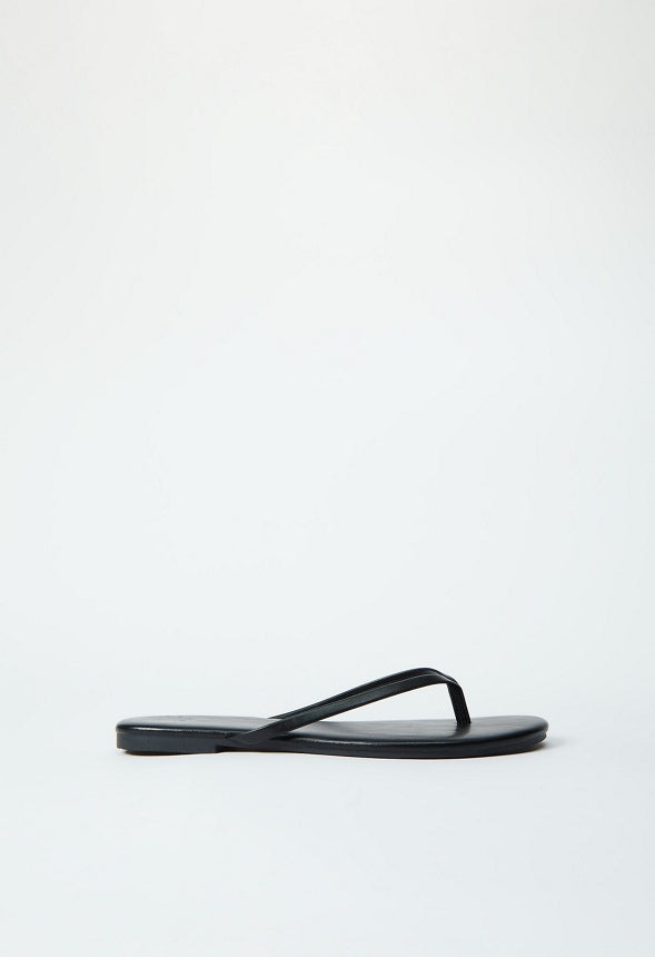 LAYLA FLAT THONG SANDAL Black Caviar