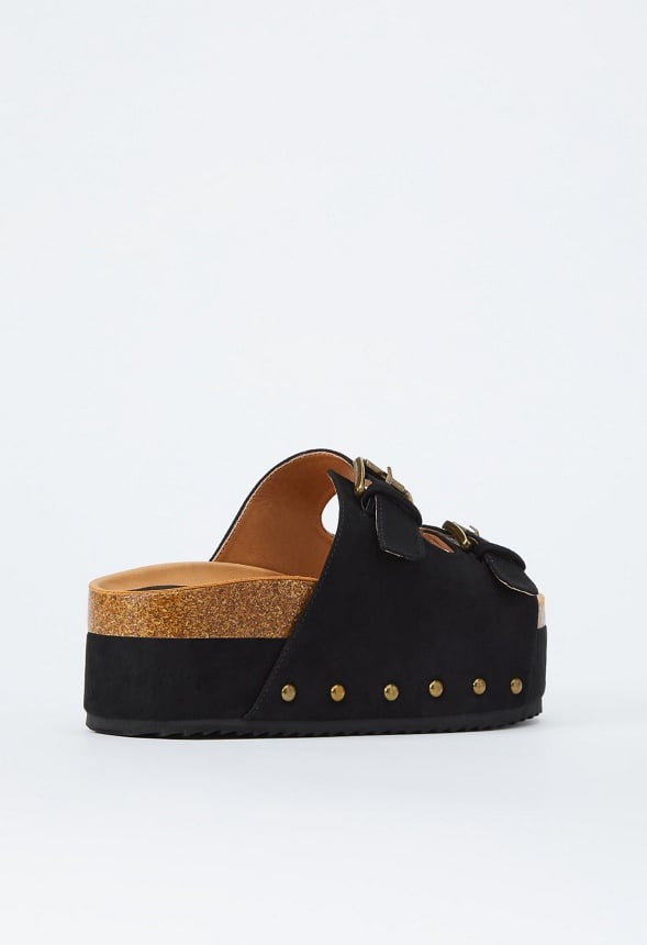 Abbie Platform Slide Sandal Black Caviar