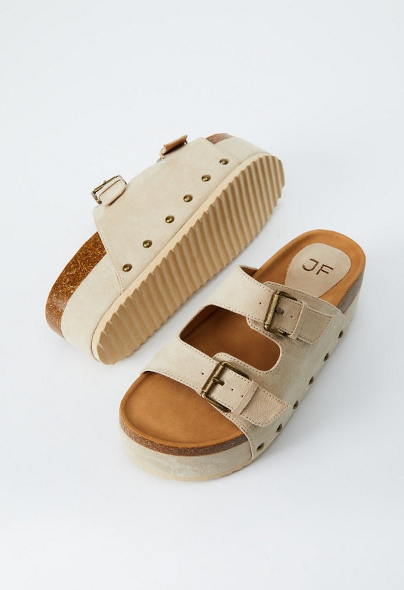 Abbie Platform Slide Sandal Semolina