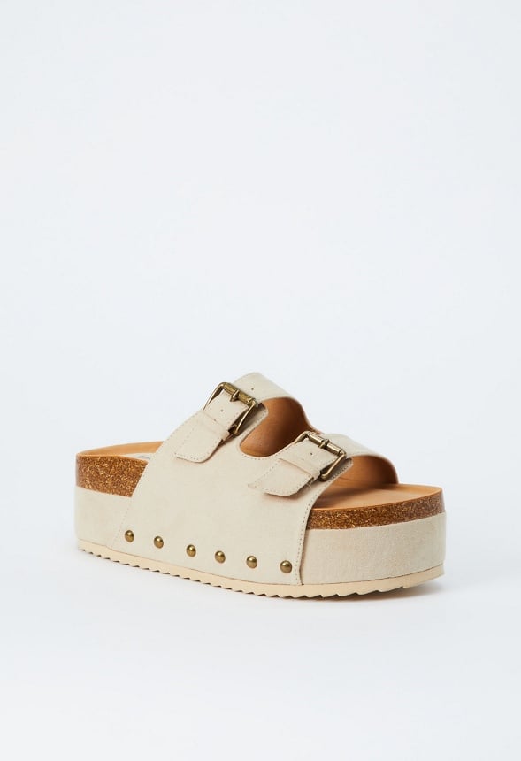 Abbie Platform Slide Sandal Semolina