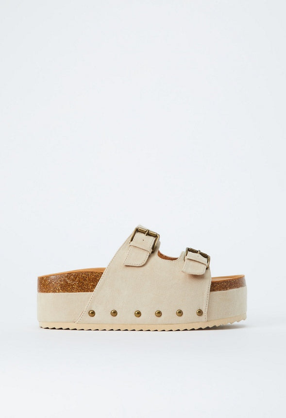 Abbie Platform Slide Sandal Semolina