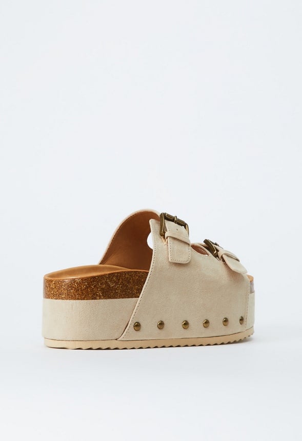 Abbie Platform Slide Sandal Semolina
