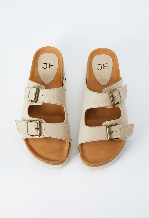 Abbie Platform Slide Sandal Semolina