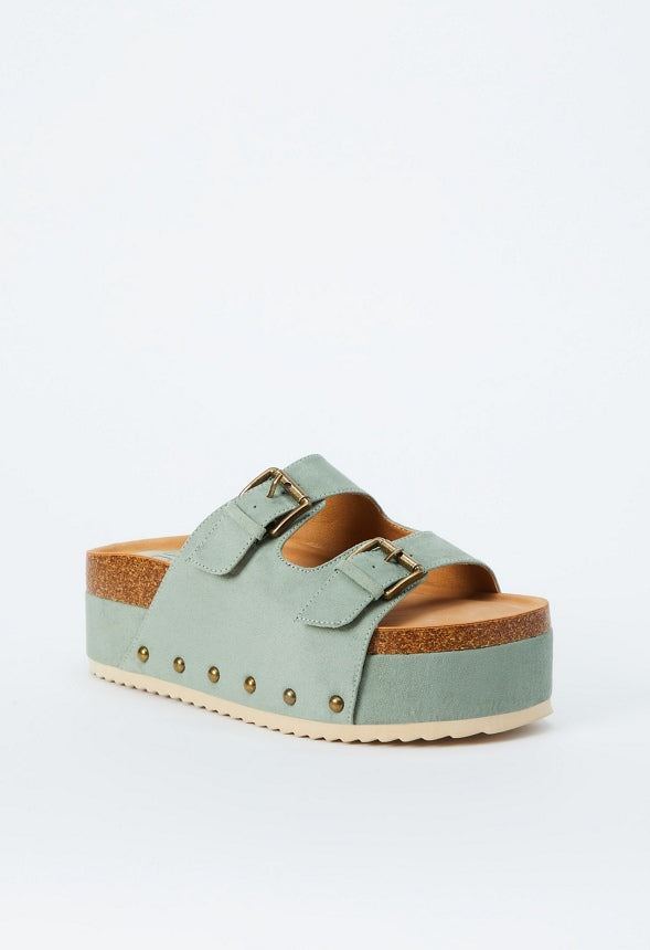 Abbie Platform Slide Sandal Seagrass