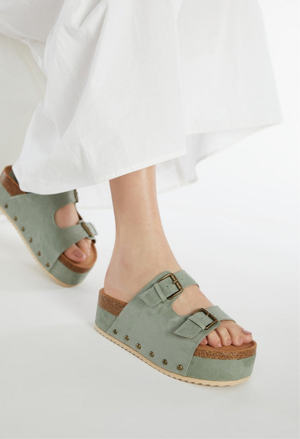 Abbie Platform Slide Sandal Seagrass