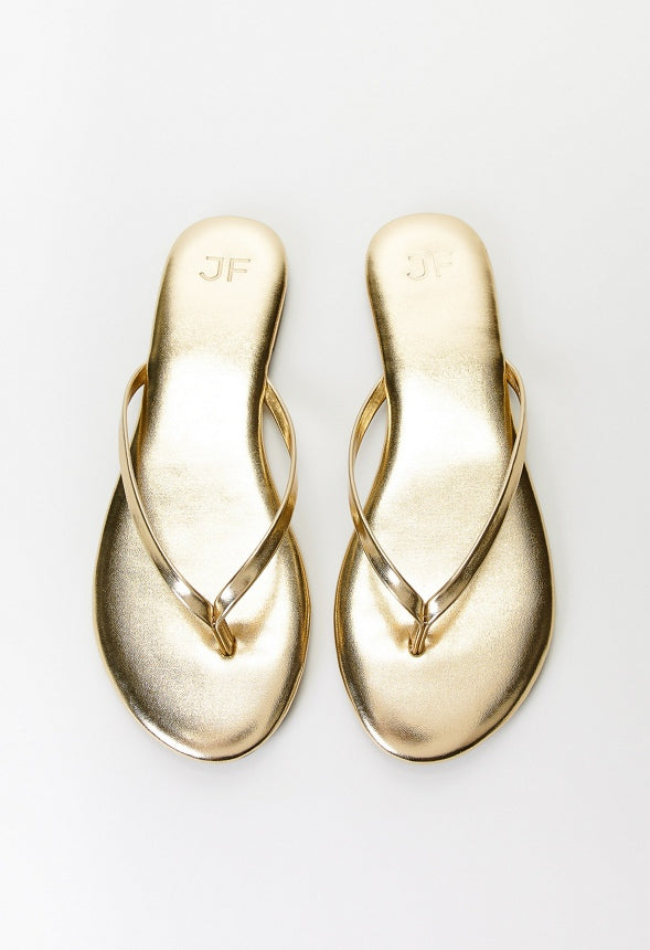 Layla Flat Thong Sandal Gold