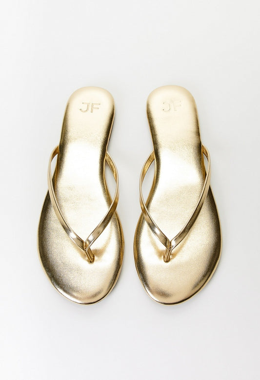 Layla Flat Thong Sandal Gold
