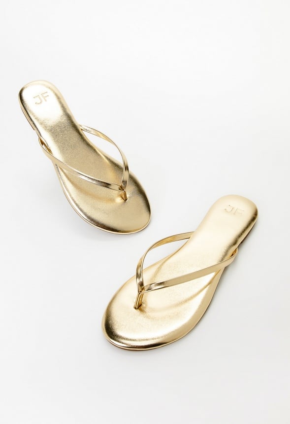 Layla Flat Thong Sandal Gold