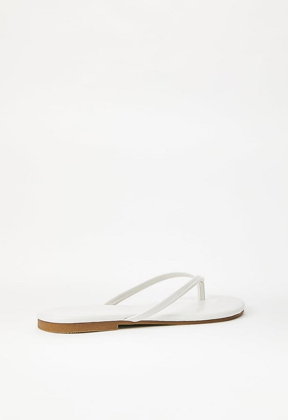 Layla Flat Thong Sandal Bright White
