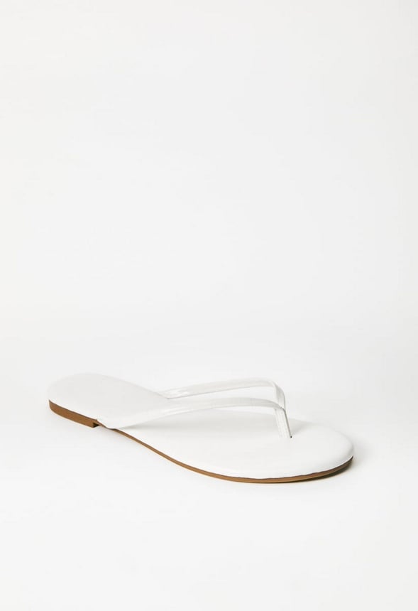 Layla Flat Thong Sandal Bright White